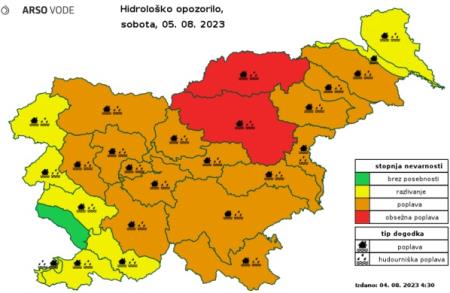 Arso napoved poplave za 5 8 2023